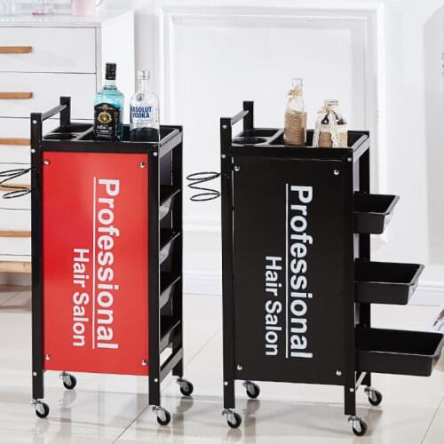 Multi-layer storage retro hairdressing car load-bearing strong hair salon trolley bar car beauty trolley barber shop hot dyeing