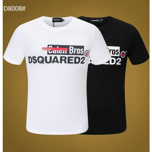 Factory Offer DSQUARED2 Men D2 Printed Letters Top Quality Round Neck Short Sleeve Street Hip Hop Pure Cotton Tee T-Shirt M-3XL