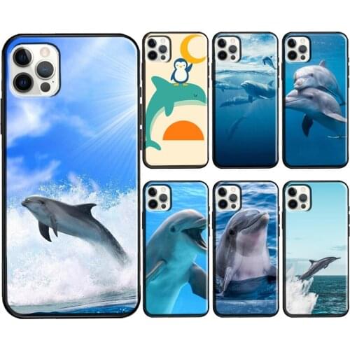 Sea animal cute dolphin Soft Case For iPhone 11 12 Pro Max 12 Mini 6S 7 8 Plus SE 2020 XS Max X XR Phone Coque