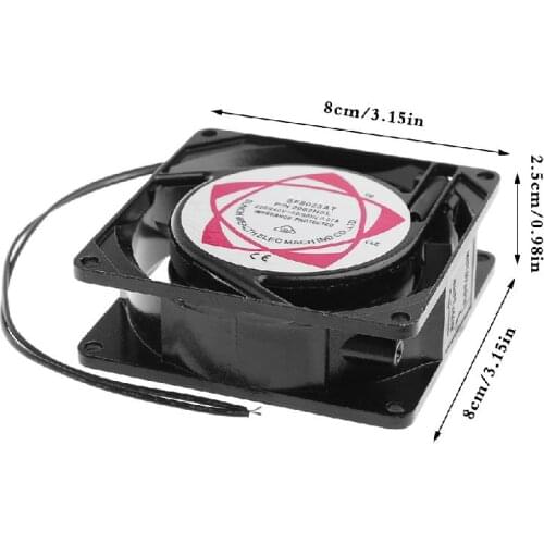 SF8025AT 2082HSL 8025 80mm Sleeve Bearing 220-240V AC 2-Wire Case Cooling Fan 425B