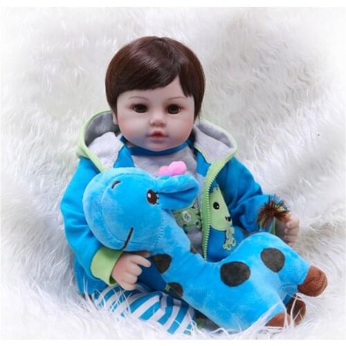 NPK 19''Handmade Silicone vinyl adorable Lifelike toddler Baby Bonecas boy kid bebe doll reborn menina de silicone