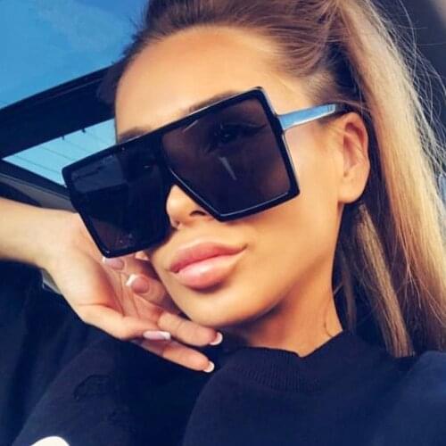 Classic Oversized Sunglasses Women Men Retro Brand Designer Gradient Sun Glasses Shades Ladies Big Frame Sunglass UV400