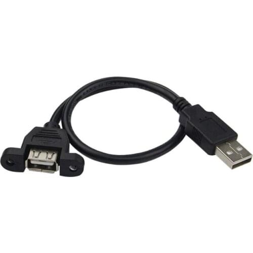 30cm USB Extension Cable with Screw Panel Mount USB 2.0 Male to Famale Cables Connectors For Computer Motherboard Panel Mount