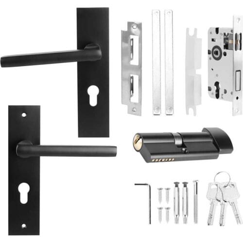 Ultra Silence Zinc Alloy Indoor Split Lock Simple Lock Cylinder Door Handle Set for Wooden Door Security door lock