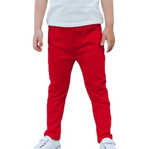 Spring & Autumn Cotton Blend Boys' Pants New 2021 Korean Version Fashion Elastic Waist Casual Slim Feet Childrens Trousers