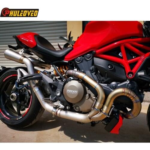 Titanium Alloy for Ducati Monster 821/1200/1200S 2014-2021 Motorcycle Exhaust Muffler Full System Header Tube Front Link Pipe