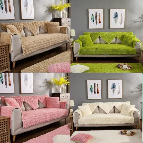 High grade long velvet solid color to keep warm sofa covers seat\back cushion carpet cat pillow sofa kid furniture covers