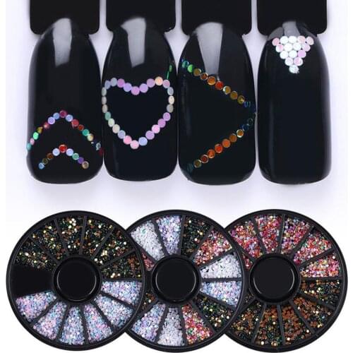 1 Wheel 1mm Mixed-Color 3D Nail Art Decor DIY Round Sequins DIY Manicure