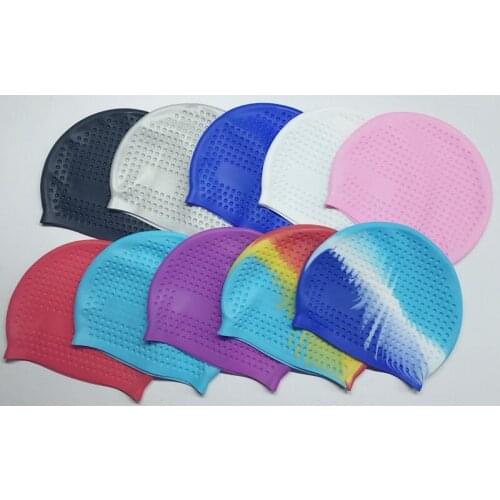 100% Silicone Swimming Cap Men Women Unisex Swim Pool Swimming Caps Non-toxic High Elastic Free Size Adults Surfing & Diving Hat