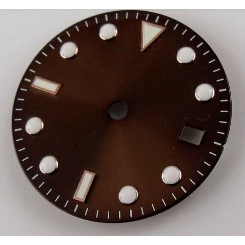 28.5mm Sterile Watch Dial Luminous marks Date Window Fit ETA 2836 Miyota 8215 821A 8205 MOVEMENT