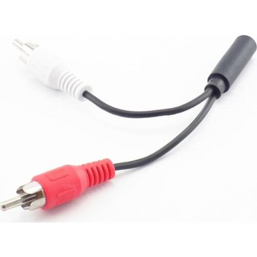 3.5mm RCA Female connector jack Stereo Cable Y plug to 2 RCA Male Adapter 3.5 Audio aux Socket connector to Headphone music wire