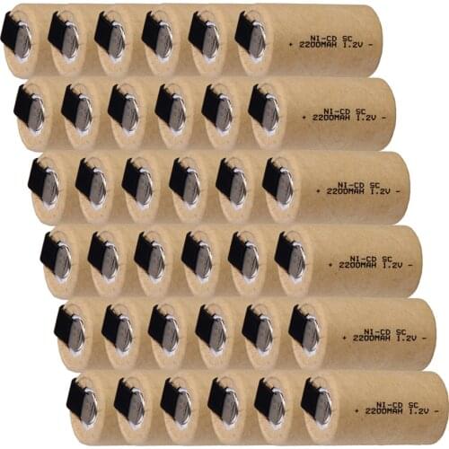 36 pieces SC batteries 2200mah 1.2v subc nicd battery for power tools for hitachi for dewalt for makita for metabo for bosch