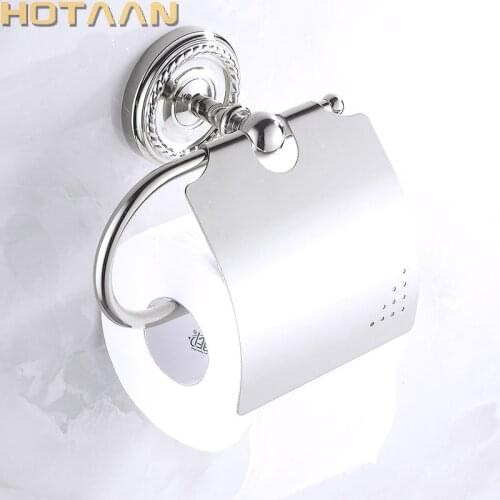Free Shipping Chrome Plated Finish Solid Brass Toilet Paper Holder Bathroom Accessoreis Toilet Tissue Roll Paper Holder YT12292C