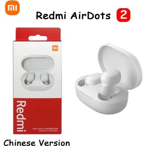 2021 New Redmi Airdots 2 TWS Bluetooth Earphones Xiaomi Wireless Earbuds Noise Cancelling Bass Stereo Voice Control White Style