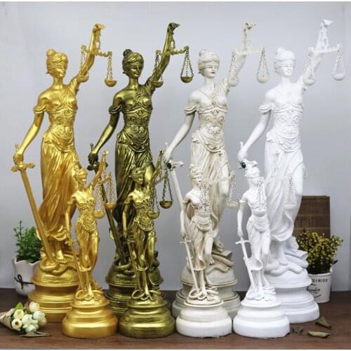 Ancient Greece Presided Over Justice Law Balance Goddess Themis Resin Sculpture Court Law Firm Figurines Home Decoration Crafts