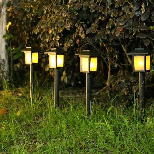2pcs/lot Solar Garden Light Simulation Flame Light Outdoor Household Waterproof LED Lawn Light Garden Villa Decor Street Light