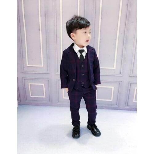 Formal 3PCS/SET Boy Suits Weddings Kids Prom Suits Black Wedding Suits Boys Big Children Clothes suit Boy Formal Classic Costume