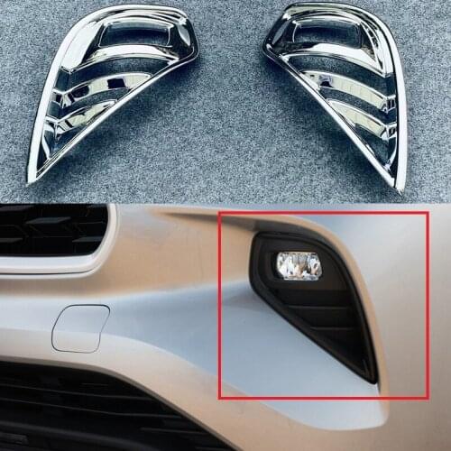 Chrome Front Fog Light Lamp Cover Trim Foglight Accessories For Toyota Highlander XU70 2020