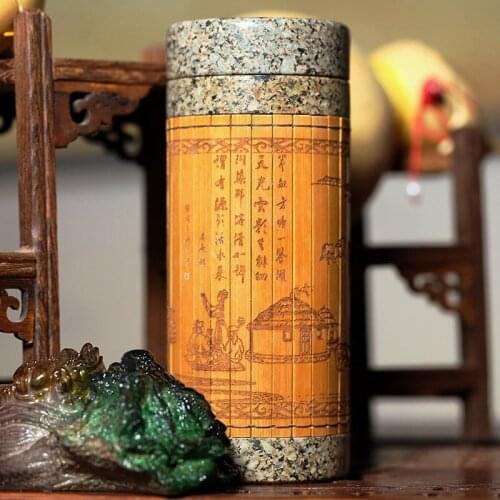 Inner Mongolia Maifan Stone Cup Water with Straight Covered Portable Travel Cup 380ML