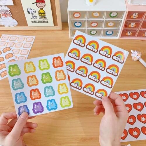 Korea Ins Net Red Rainbow Bear Student Hand Account Sticker Wall Suitcase Diy Sticker Sealing Sticker Mobile Phone Case