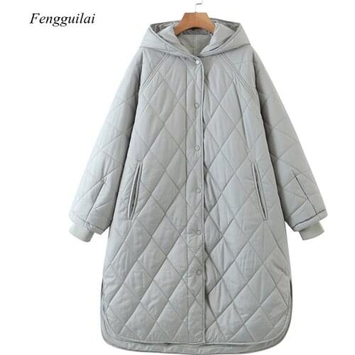 Hooded Parkas Women Fashion Winter Thick Loose Solid Coats Women Elegant Casual a Line Cotton Jackets Female Ladies