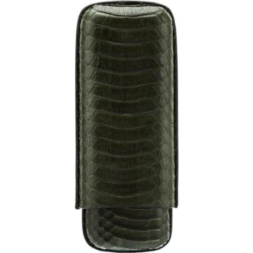 LUBINSKI Real Leather 2 Tube Cigar Cigarette Holder Case Travel Portable Humidor Tobacco Storage Tool For Cohiba