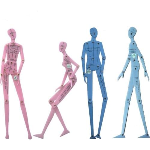 Fashion patchwork Ruler Set Clothing Design Human Body Drawing Template Mens and Womens Figure Template Combination Board