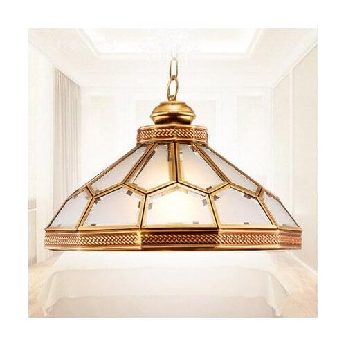 Mordern classical copper&frosted glass Pendant lights Handwork soldering E27 LED indoor lamp for porch&pavilion&stairs BRSDD014