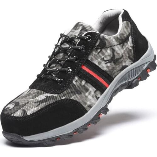 Men Women Steel Toe Puncture-proof Deodorant Work Shoes Safety Camouflage Canvas Outdoor Sneakers Assault Tactical Desert Boots