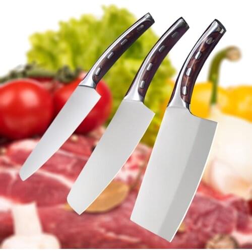 Stainless Steel Kitchen Knife Set Chopping Knife Chef Cleaver Knife Comfortable Handle Utility Knife Butcher Knives Set