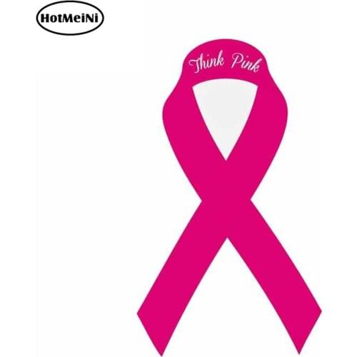 HotMeiNi 13cm x 7.7cm For Pink Ribbon Refrigerator Car Stickers Scratch-Proof Decal Car Styling Laptop Waterproof Decoration
