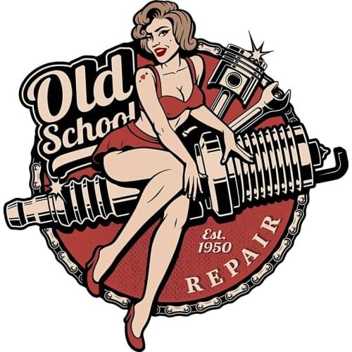 RuleMylife Old School Repair Sticker Vintage Creativity Motorcycle Car Stickers Decal Funny Anime Car Accessories Decoration