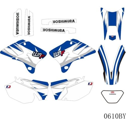 Full Graphics Decals Stickers Motorcycle Background Custom Number Name For YAMAHA WR250F WR450F WR 250F 450F 2003 2004