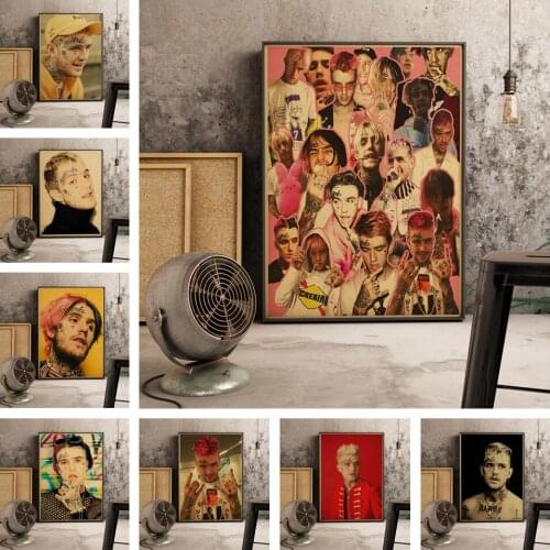 Rappe rStar Lil Peep Wall Decor Retro Poster Art Decor Quality Canvas Painting For Living Room Home Decor Popular Elements