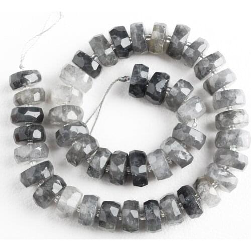 Natural Cloudy Quartz Faceted Rondelle Nugget Beads 15.5" Strand