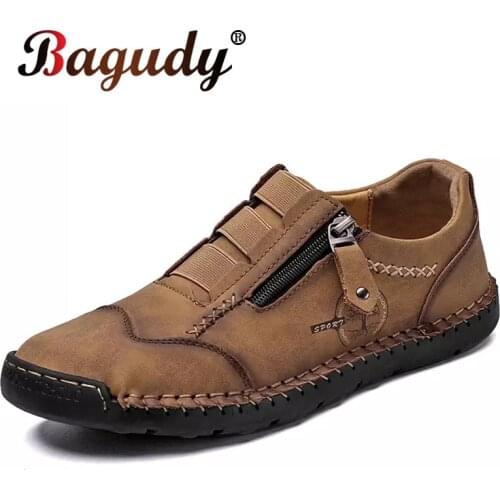 New Spring Men Shoes Man Outdoor Casual Shoes Quality Leather Platform Non-slip Loafers Man Flats Shoes Moccasins Driving Shoes