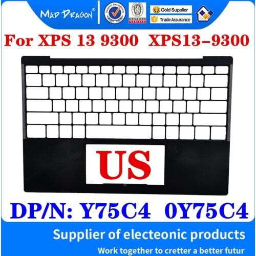 New Original 0Y75C4 Y75C4 For Dell XPS13 9300 Xps-9300 Laptop Replacement US Palmrest Upper Cover Case Keyboard C Shell Black