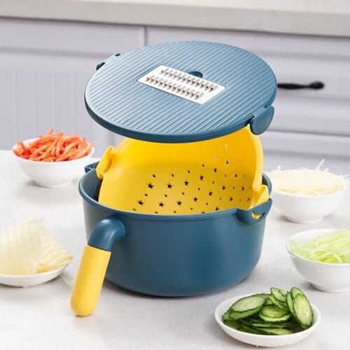 New multifunctional TV vegetable chopper, vegetable chopper, chopped potato chips, drain basket, chopper finger protector