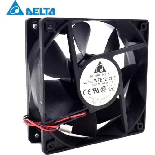 New WFB1212HE 12V 0.6A 12038 120mm 12 double ball bearing cooling fan 2 -wire interface for Delta 120*120*38mm