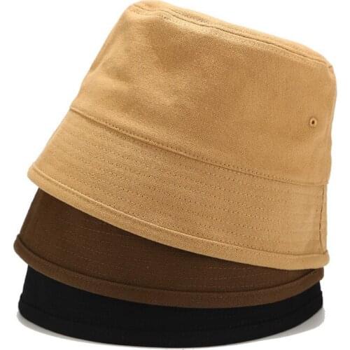 Japanese Style Retro Design Bucket Hats Women Men Panama Fishing Fisherman Cap Solid Foldable Street Trend Hip Hop Sun Hats