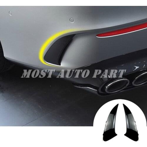 Carbon Fiber Look Black Rear Bumper Spoiler Air Vent Trim Cover For Mercedes Benz CLA C118 CLA35 CLA45 AMG 2020-2021 2pcs
