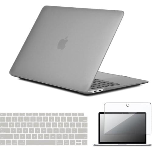 For Apple Macbook Air 11/13/MacBook Pro 13/15 Rubberized Matte Gray Hard Laptop Cover Case +US Keyboard Film +Screen Protector