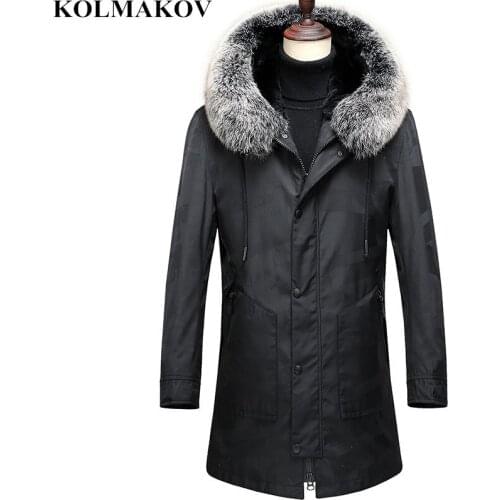 KOLMAKOV Winter Down Coats Mens Fur Hooded Parka Man Jackets Dress Detachable Fluff Liner Overcoat Parkas M-3XL Warm Outwear Men