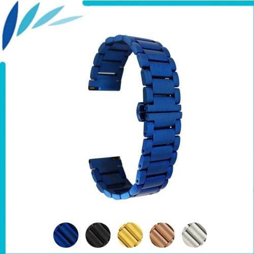 Stainless Steel Watch Band 20mm for Samsung Gear S2 Classic R732 / R735 Butterfly Buckle Strap Quick Release Wrist Belt Bracelet