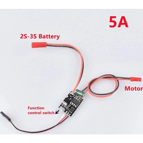 Two-way 5A ESC 2S-3S Brushed ESC Forward/Backward Speed Controller for RC Cars/Boats Spare Parts