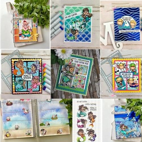 Summer mermaid Clear Stamps for Scrapbooking Tampons Transparent Seal Background Stamp Card Painting Making Diy