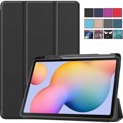 For Samsung Galaxy Tab S6 Lite Case P610 P615 Folding Leather Smart Cover Tablet Funda For Tab S6 Lite Case With Pencil Holder