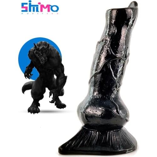 SMMQ Huge Realistic Dildo Dog Knot Sex Toy For Women Male Anal Butt Plug Wolf Fake Penis Toys For Adults 18 Sex Shop Erotic