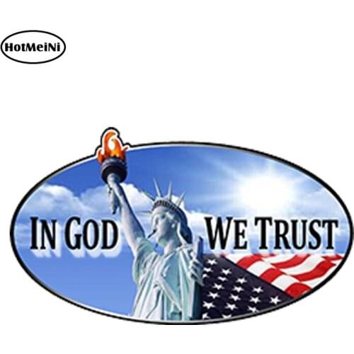 HotMeiNi 13cm x 7cm Car Styling Decal Sticker in God We Trust Funny Car Sticker Waterproof Bumper Doors Windows Accessories