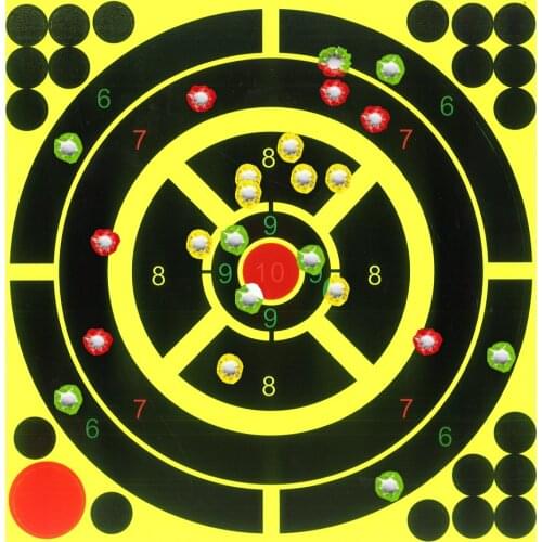10 Pack Splash Flower Chromotropic Target 8 inch Adhesive Reactivity Shooting Aim For Gun / Rifle / Pistol Binders Targete Sets